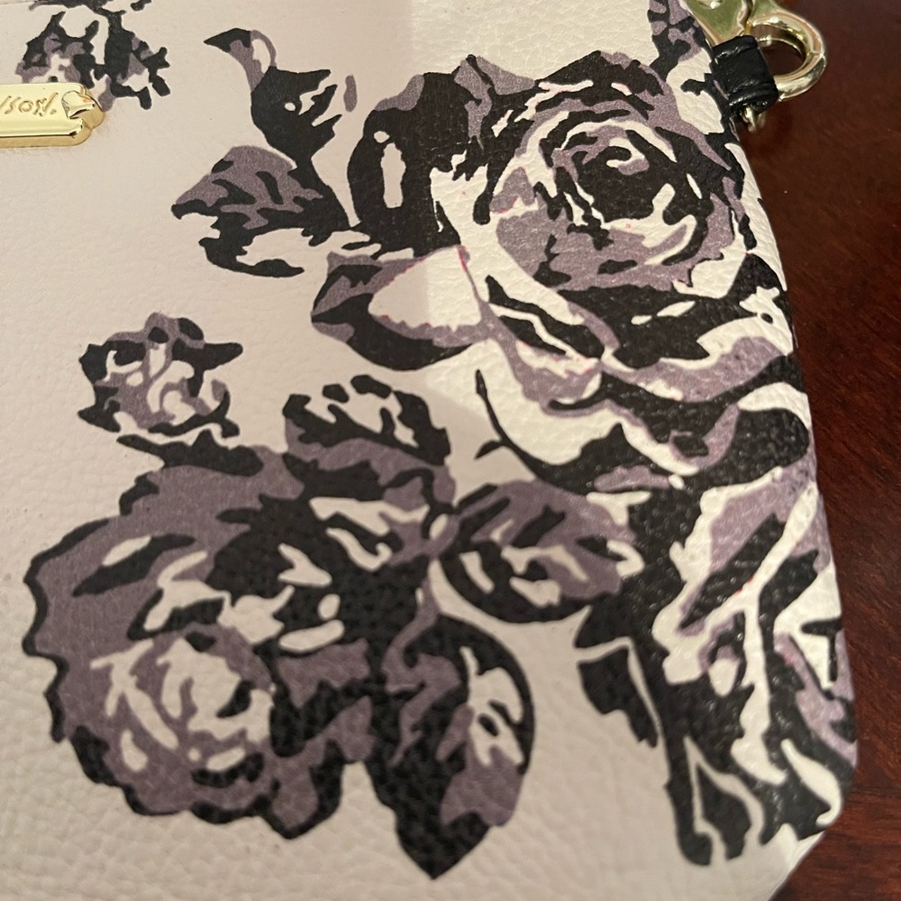 Betsey Johnson black and white rose clutch/crossbody - Picture 4 of 7